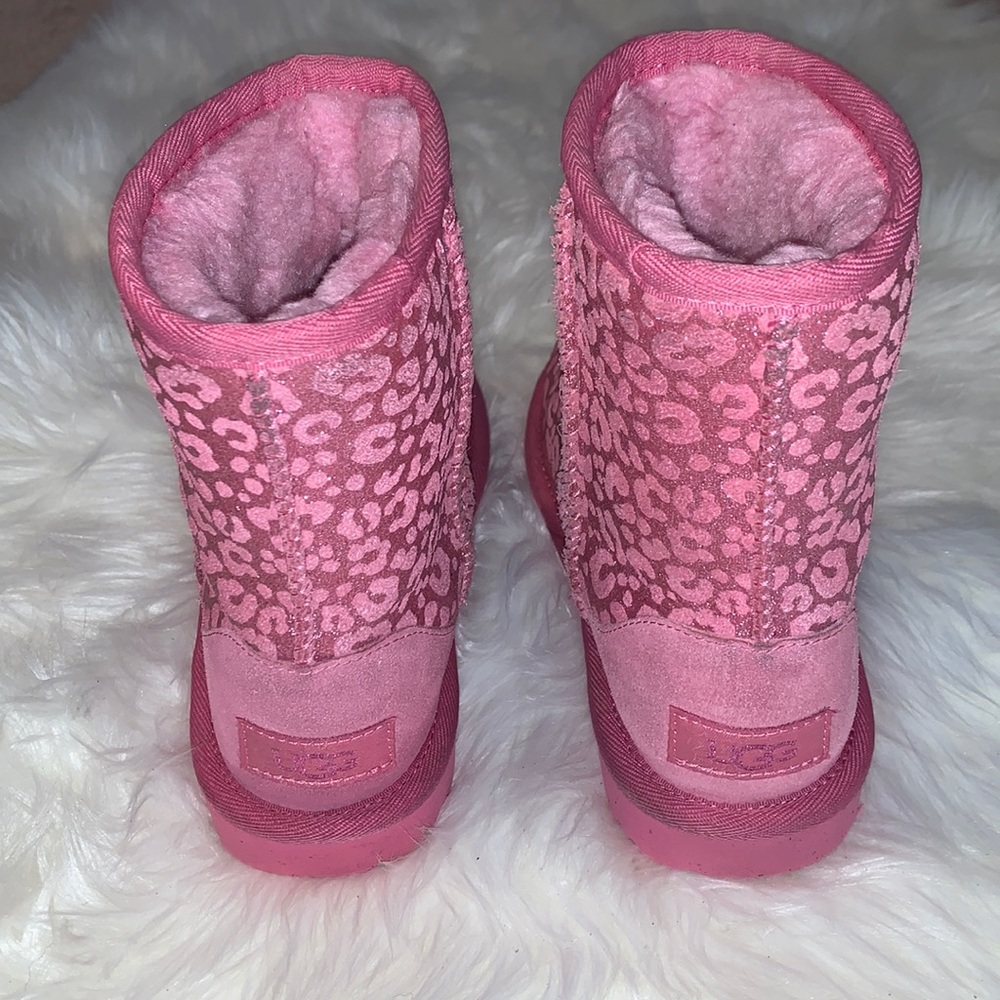 UGG Pink Classic II Glitter Leopard Boots